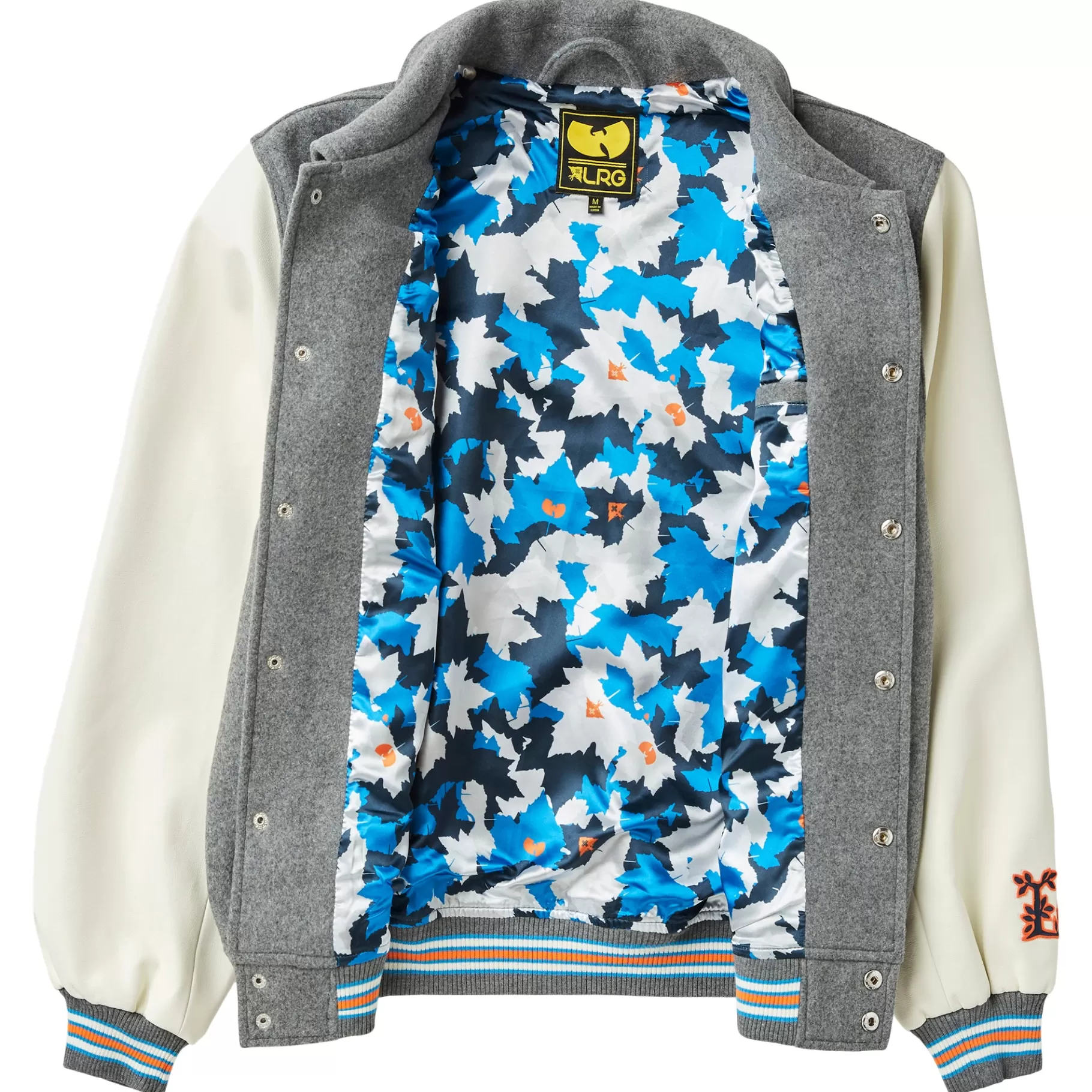 Hombres LRG Chaqueta Universitaria De Lana Color Crema De Wu Tang X