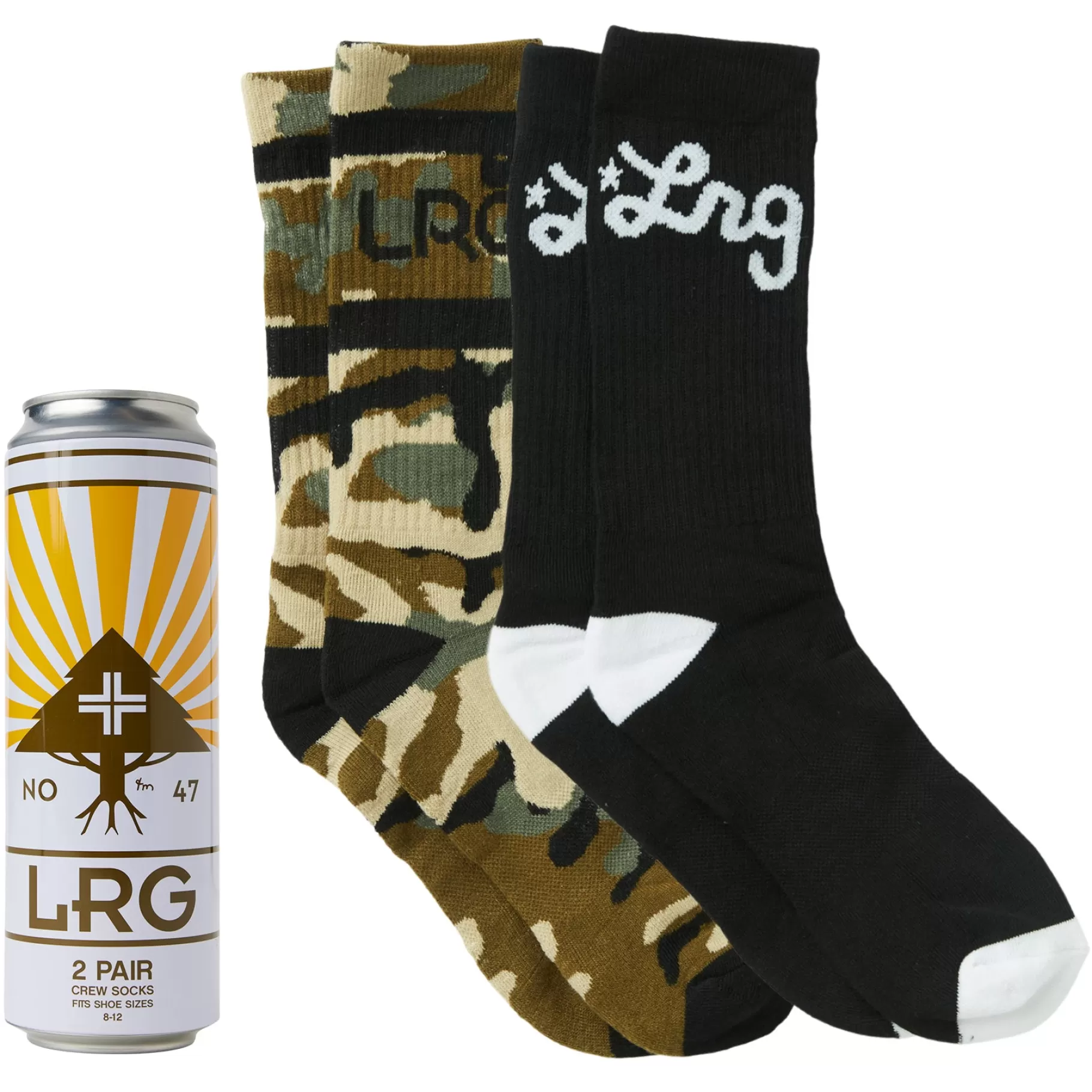 Hombres LRG Pack De 2 Calcetines Con Estampado De Camuflaje Levantado