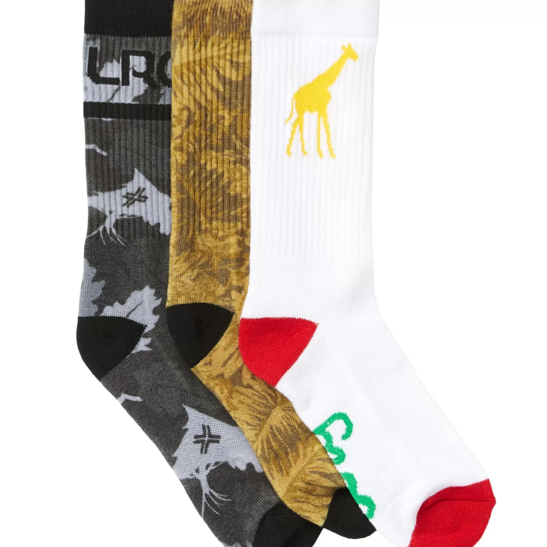 Hombres LRG Pack De 3 Calcetines Con Diseno De Jirafa Y Hojas